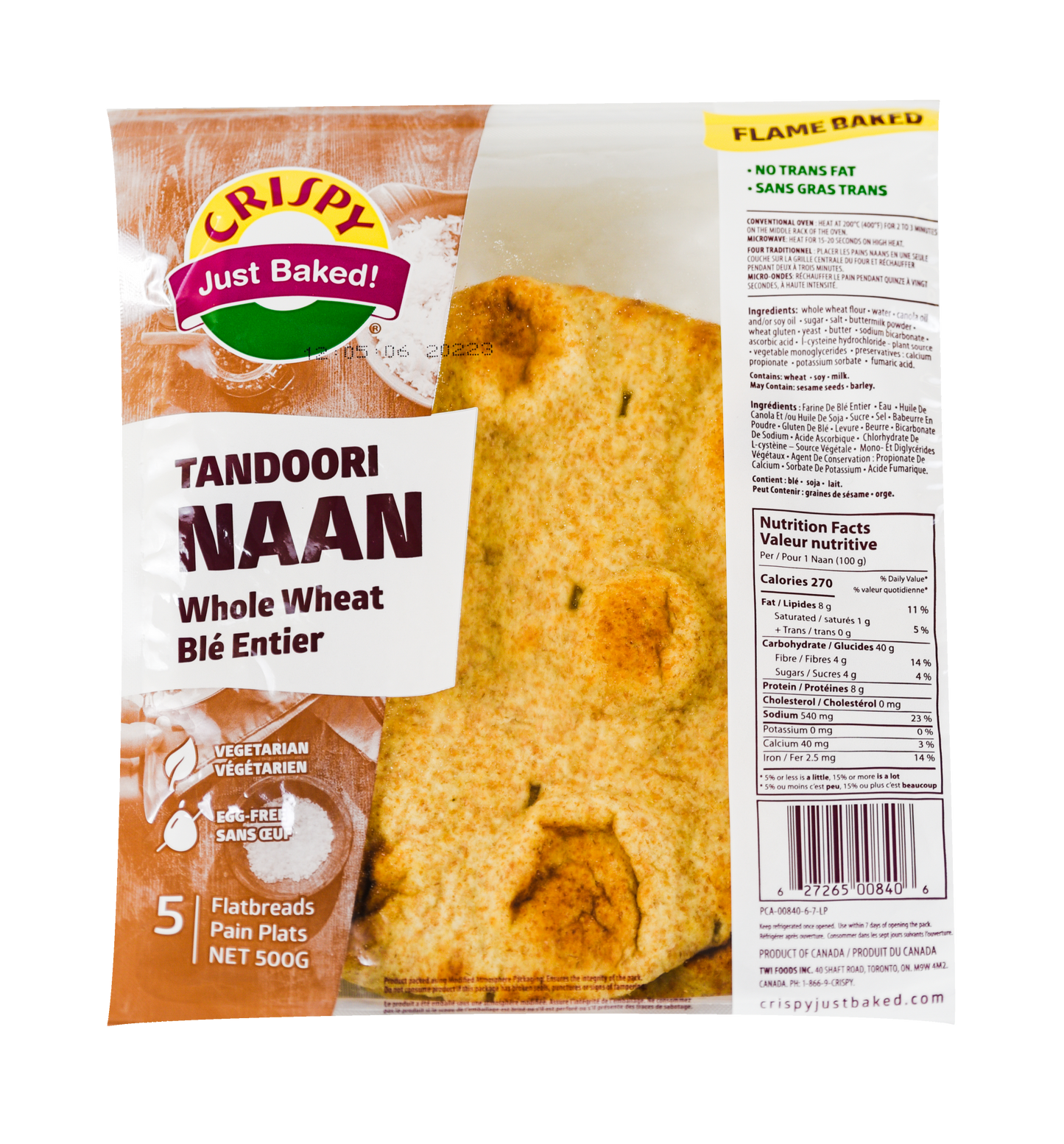 CRISPY NAAN WHOLE WHEAT TANDOORI