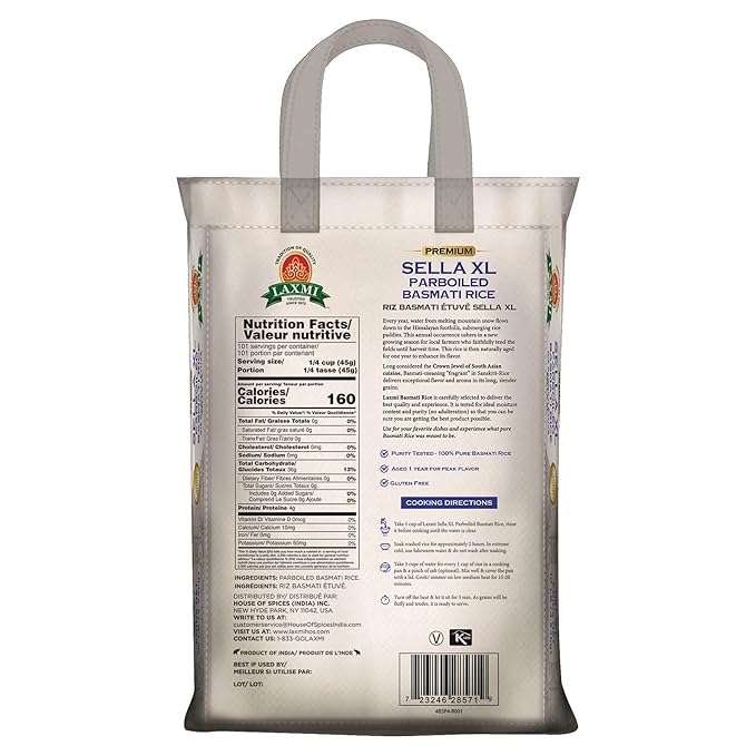 Laxmi Sella XL Parboiled Basmati Rice
