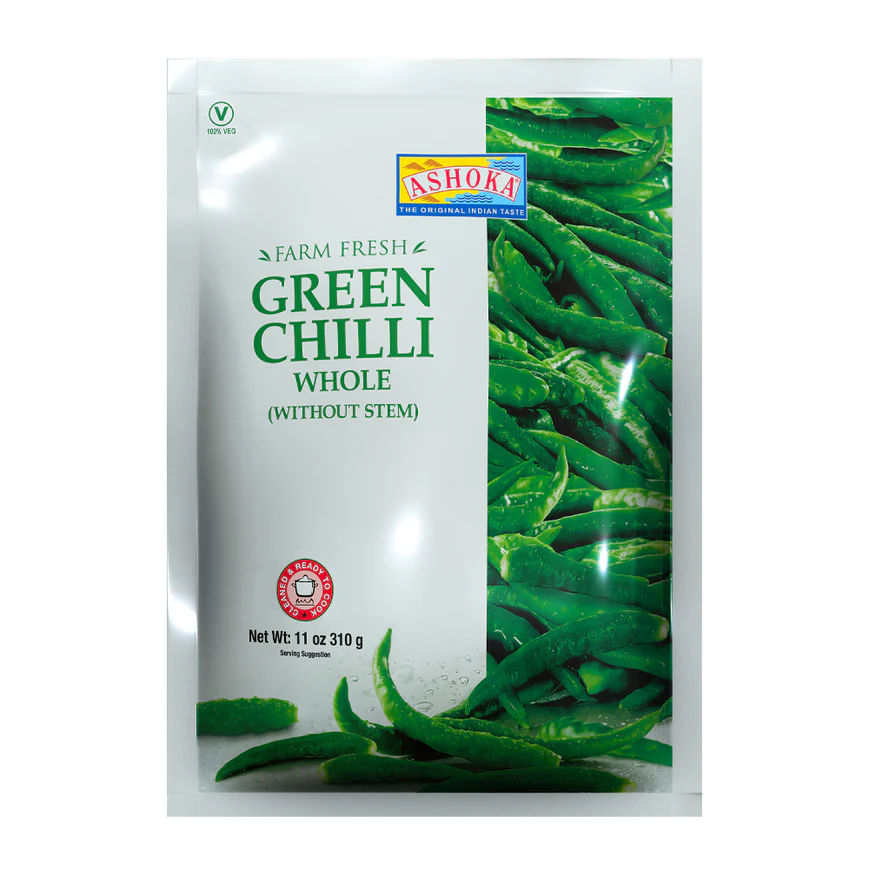 ASHOKA FRZ VEG. GREEN CHILI WITHOUT STEM