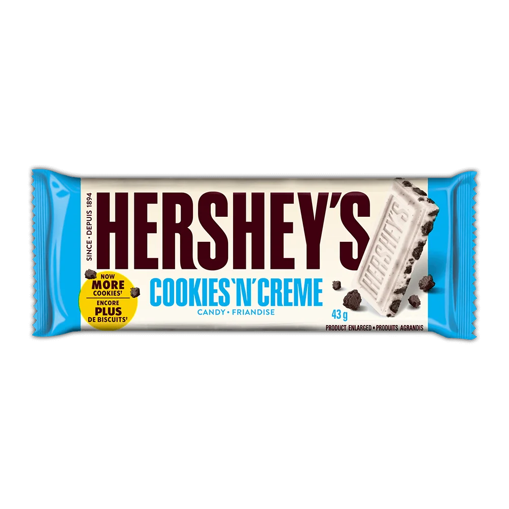 HERSHEY'S COOKIE & CREME CHOCOLATE BAR