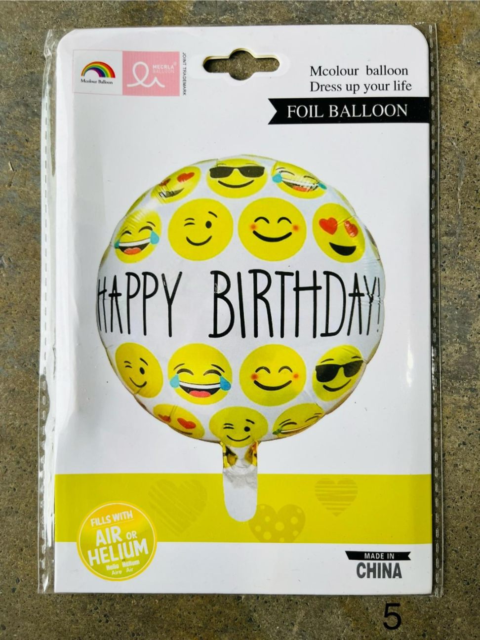 1PC FOIL HAPPY BIRTHDAY SMILEY