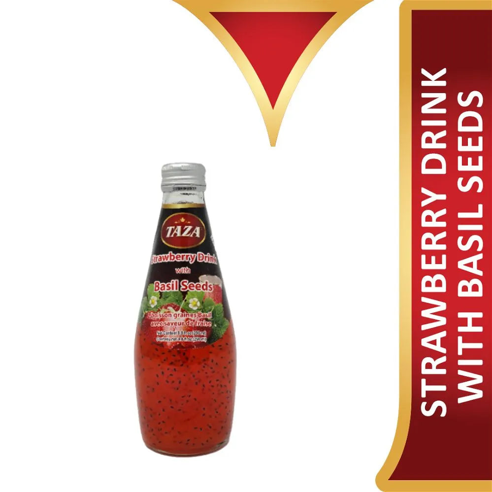 Taza Strawberry Drink With Basil Seeds