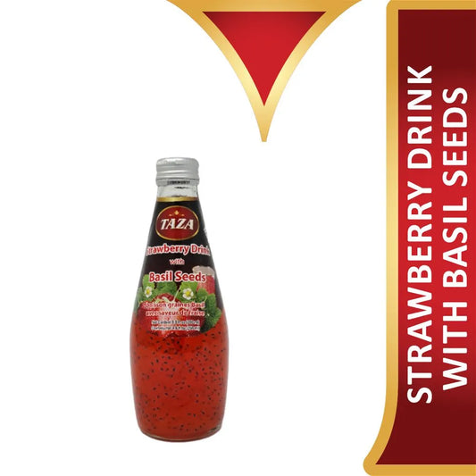 Taza Strawberry Drink With Basil Seeds