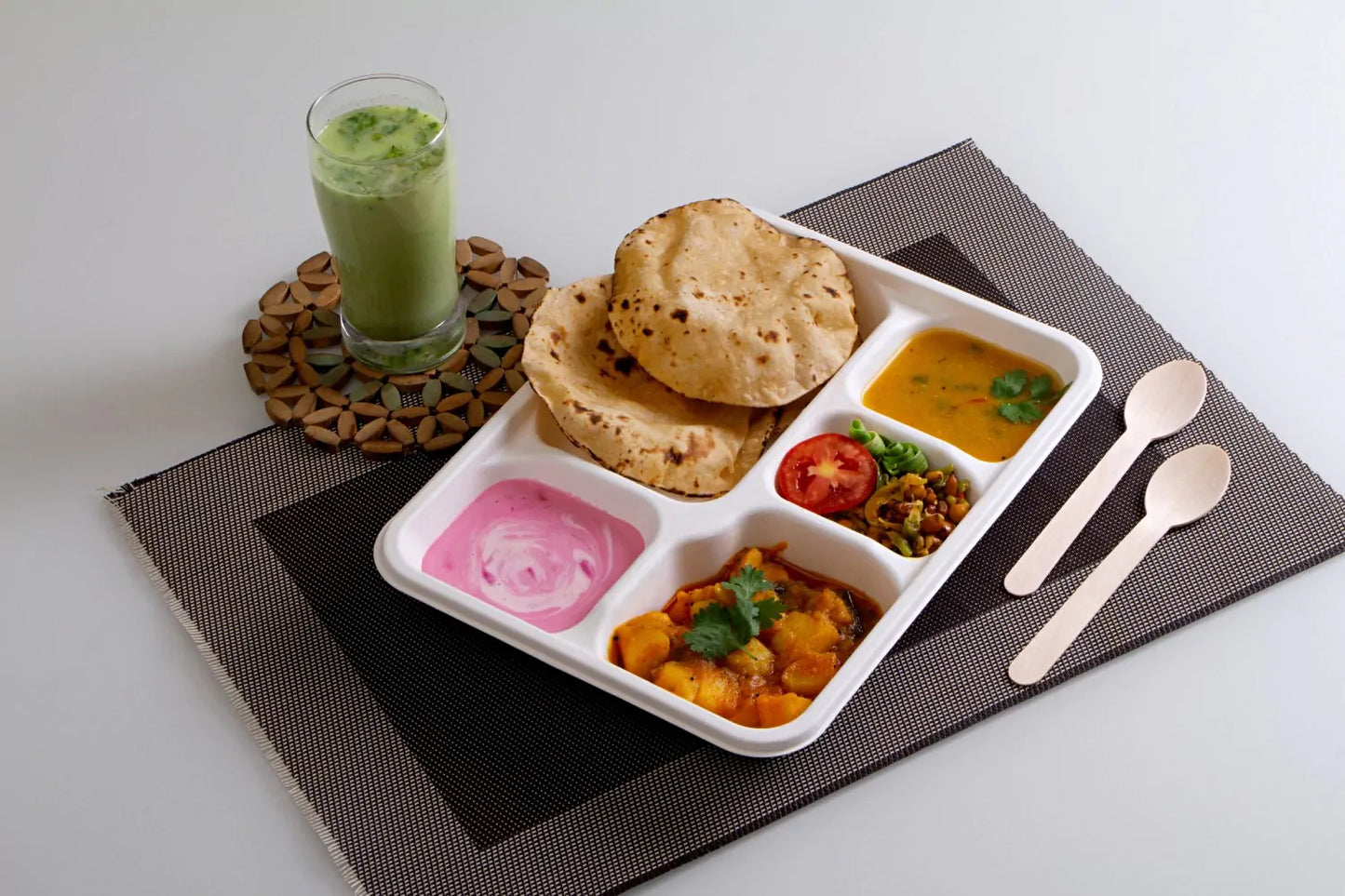 5 Compartment Rectangle tray