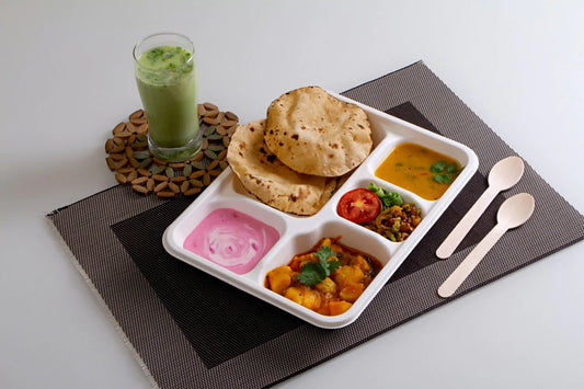 5 Compartment Rectangle tray