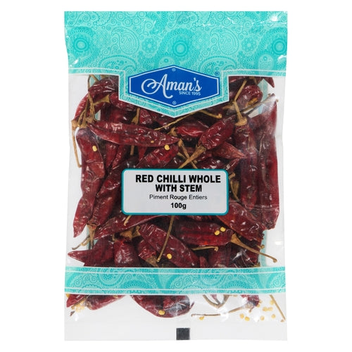 Aman's Red Chilli Whole w/ Stem