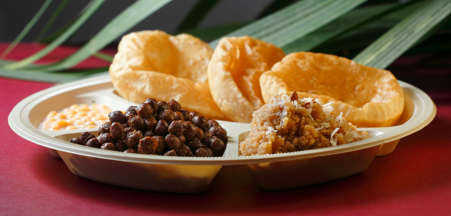 Cholle Puri with Halwa