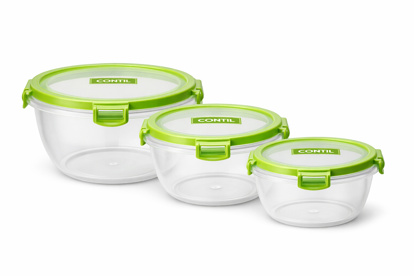 CONTIL -UTENSILS - PLASTIC DABBA - 3 PCS SET ROUND
