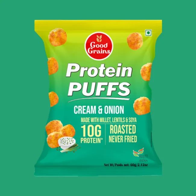 GOOD GRAINS PROTEIN PUFFS - CREAM & ONION