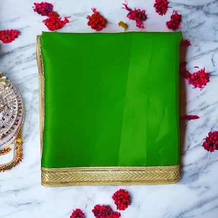 MEGH POOJA - POOJA CLOTH (SHARTIN) GREEN
