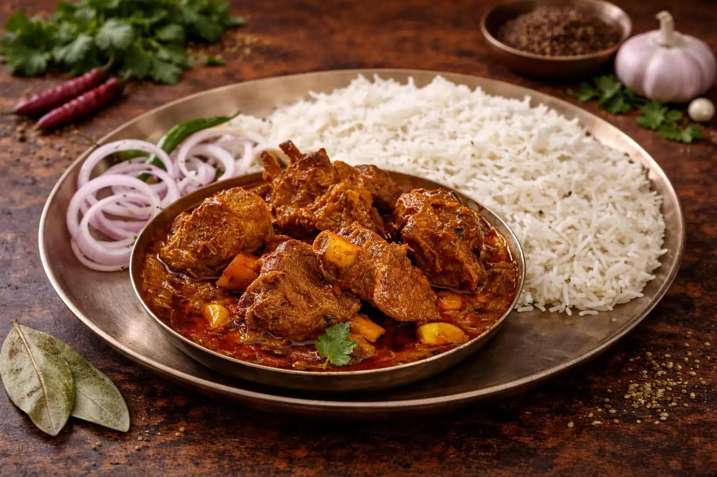 Mutton Curry with Rice
