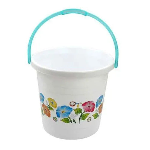 PLASTIC BUCKETS WHITE FLORAL