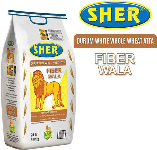 Sher White Whole Wheat Atta 20Lb