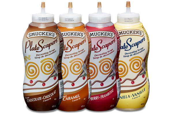 SMUCKER SAUCE DESSERT ASST PLT SCAPERS