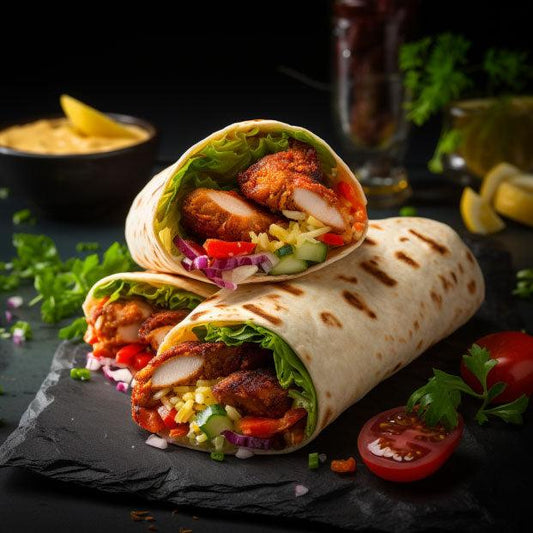 Tandoori Chicken Wrap with and fries and drink*