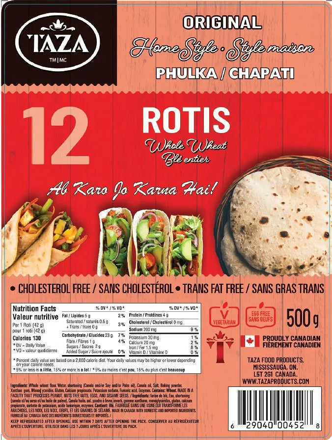 Tassa Roti Taza Roti - Whole Wheat – Vedika Foods