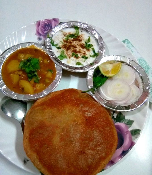 Kachori with Sabji + Boondi Raita